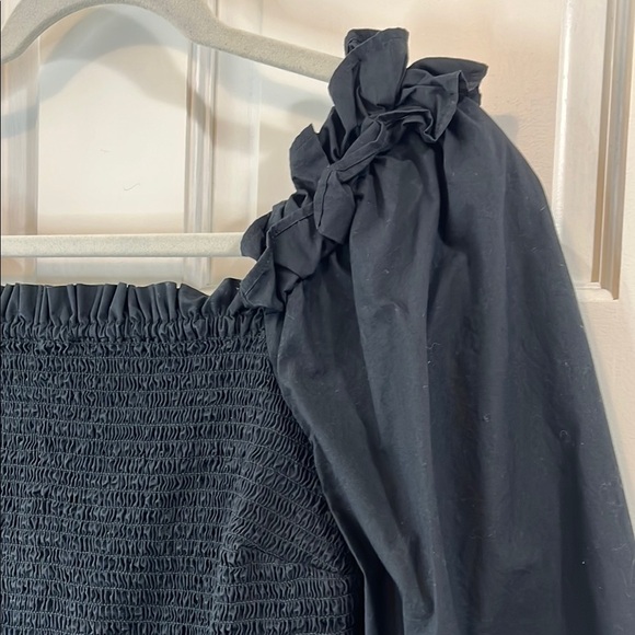 The Drop Puff Sleeve Smocked Chest Long Sleeve 100% Cotton Blouse - Size Small - Picture 5 of 9